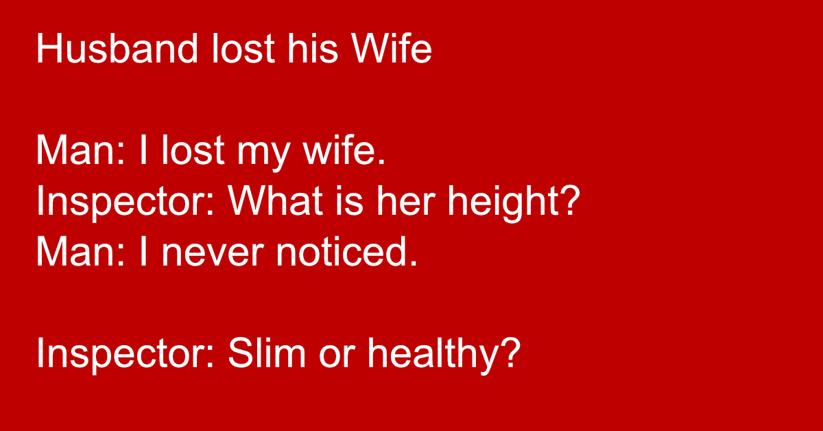 Husband Lost His Wife 