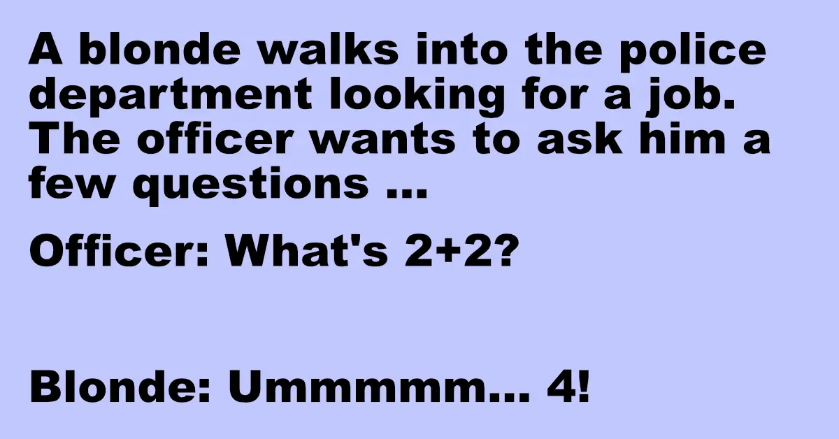 Hilarious Blonde: A blonde walks into the police department looking for ...