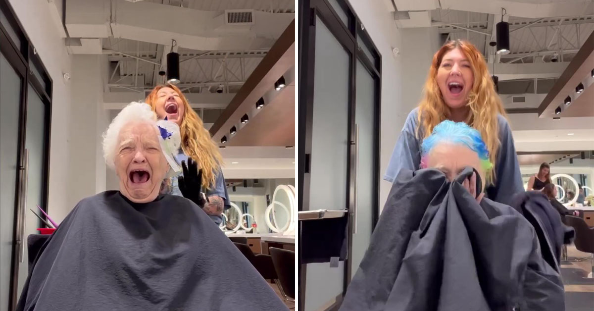 Grandma Can t Stop Laughing As Granddaughter Transforms Her Hair With grandma-can-t-stop-laughing-as-granddaughter-transforms-her-hair-with