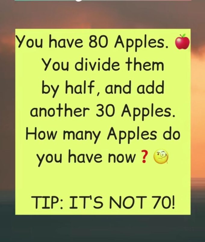 Riddle: You have 80 apples - Wake Up Your Mind