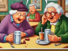 Two elderly women were enjoying a late lunch