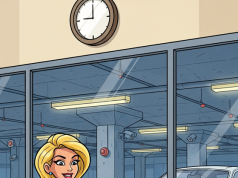 A blonde walks into a bank in New York City