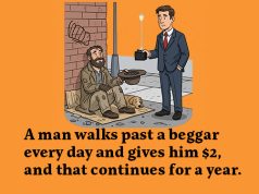 A Man and Smart Witty Beggar