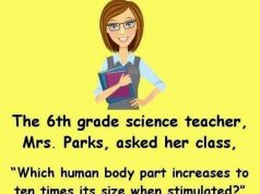 The 6th-grade science teacher, Mrs. Parks, asked her class.