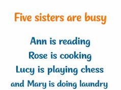 Riddle: There are 5 sisters in a room.