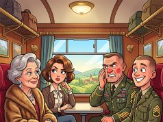 Four strangers found themselves traveling together.