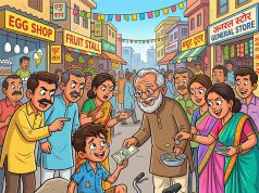 A young boy was cycling with a basket of eggs