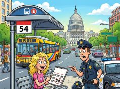 A blonde was visiting Washington, DC.