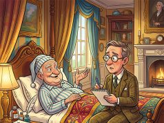 A wealthy old man was lying on his d3athbed