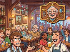 A guy walks into a bar, looks around, and notices an older man